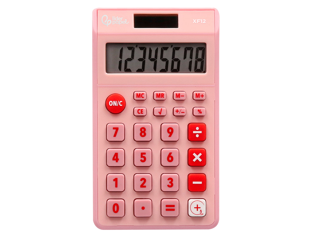 Calculadora liderpapel de bolso xf12 8 digitos solar e pilhas cor rosa 115x65x8 mm ( Imagem 4 de 11 ) - Preview