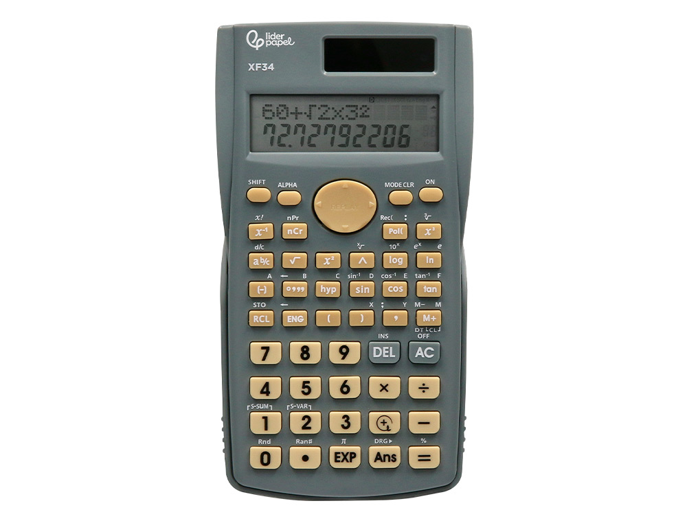 Calculadora liderpapel cientifica xf34 12 digitos 240 funcoes com tampa solar e pilhas cor cinza 156x85x20 mm ( Imagem 3 de 17 ) - Preview