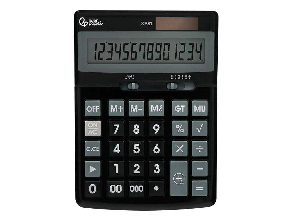Calculadora liderpapel de secretaria xf31 14 digitos solar e pilhas cor preto 170x122x35 mm ( Imagem 4 de 15 ) - Preview
