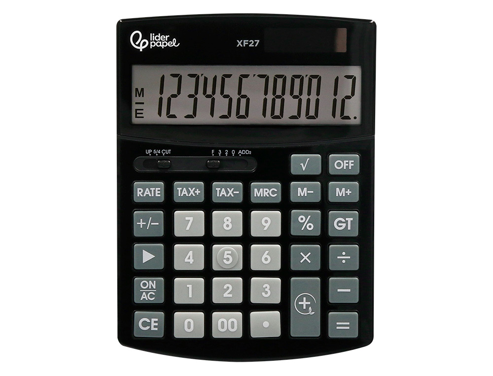 Calculadora liderpapel de secretaria xf27 12 digitos taxas solar e pilhas cor preto 155x115x25 mm ( Imagem 4 de 13 ) - Preview