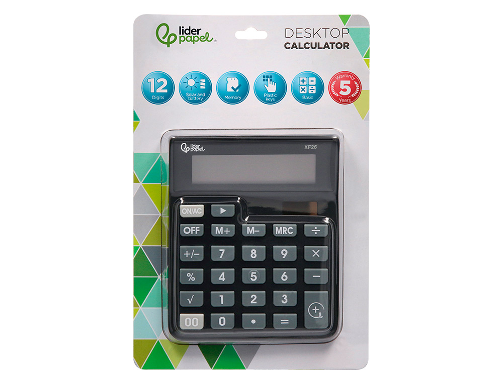 LIDERPAPEL - CALCULADORA SEC. 12 DGT PRETO - XF26 ( Imagem 3 de 15 ) - Preview