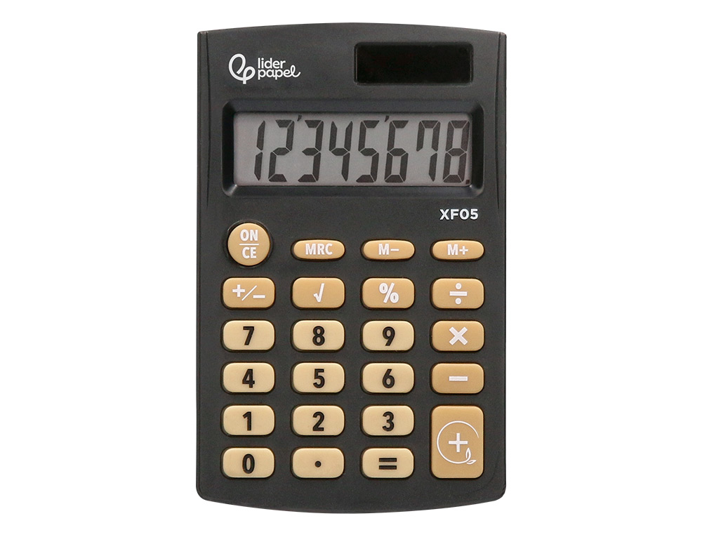 Calculadora liderpapel de bolso xf05 8 digitos solar e pilhas cor preto 98x62x8 mm ( Imagem 4 de 11 ) - Preview