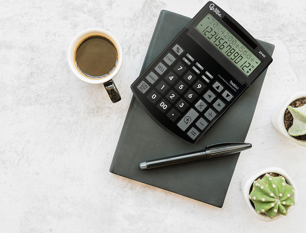 Calculadora liderpapel de secretaria xf40 12 digitos duas linhas solar e pilhas cor preto 175x120x30 mm 40% plastico rec ( Imagem 2 de 19 ) - Preview