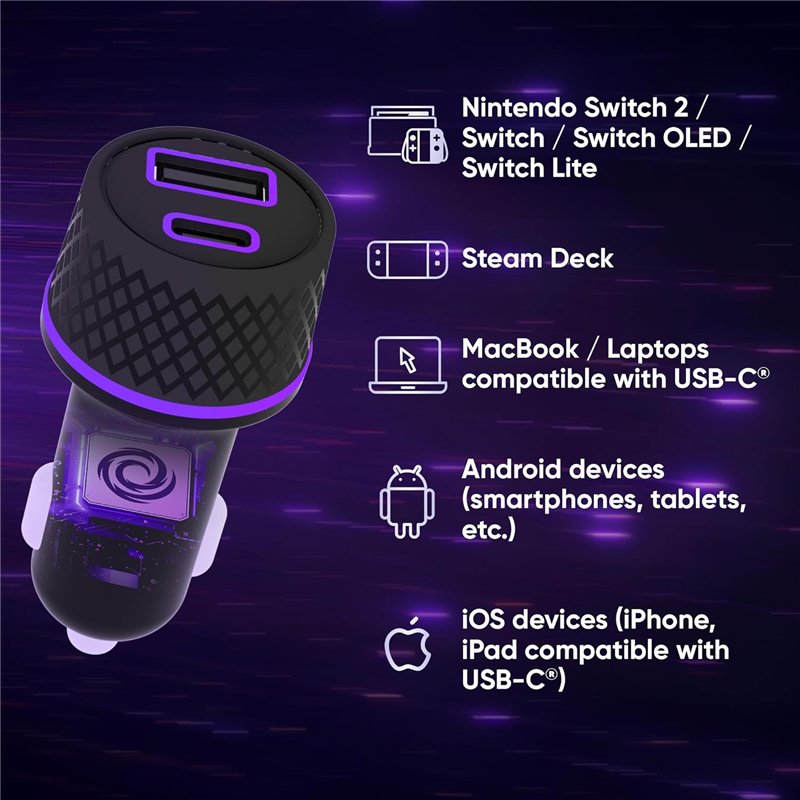 Oniverse Adaptador de Isqueiro - 60W USB-C 1.5m (Nintendo Switch 2) ( Imagem 2 de 3 ) - Preview