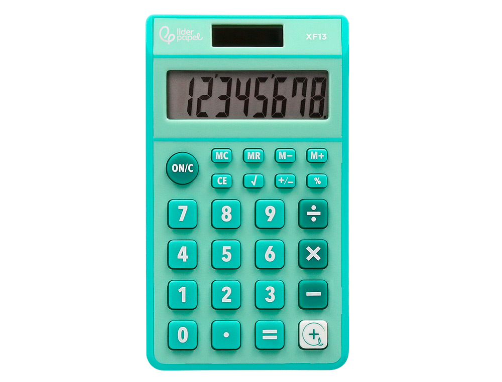 Calculadora liderpapel de bolso xf13 8 digitos solar e pilhas cor verde 115x65x8 mm ( Imagem 4 de 11 ) - Preview