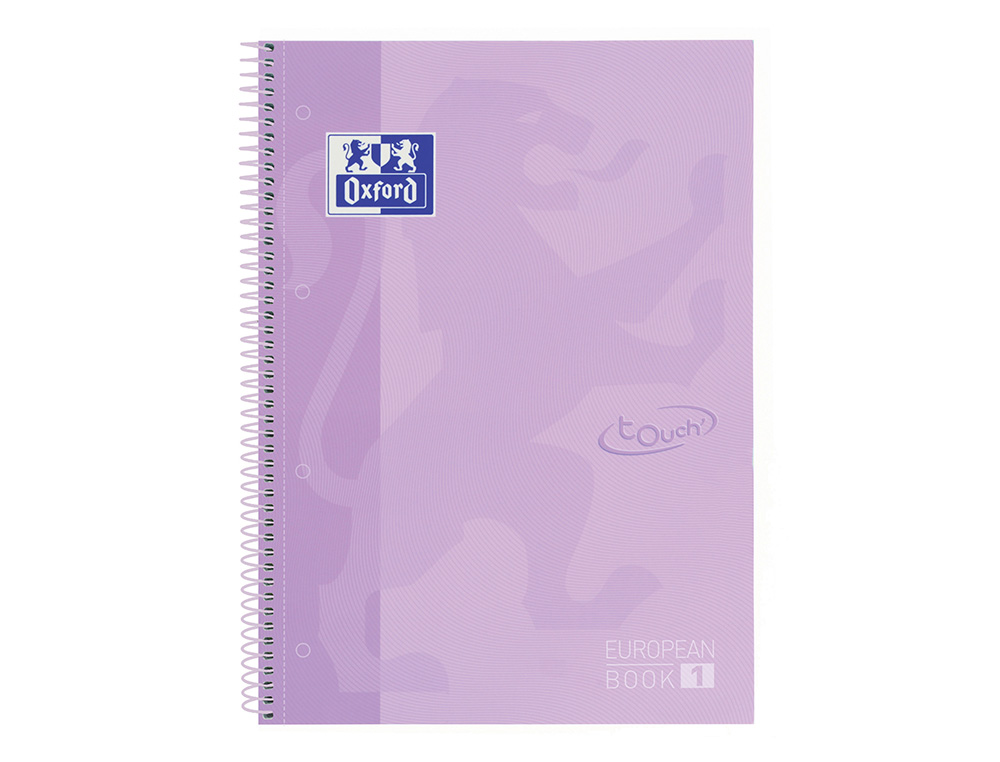 Caderno A4 Capa Dura Espiral Oxford European 1 Touch Quadriculado Lilás Pastel 80Fl 90G 400117273 ( Imagem 2 de 6 ) - Preview