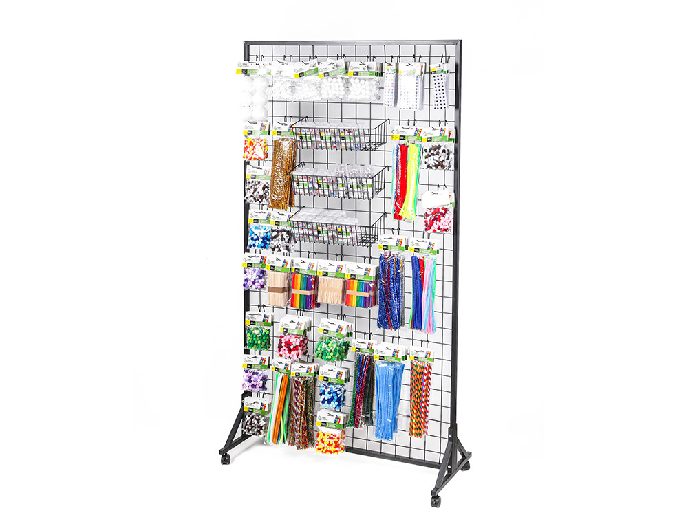 Expositor liderpapel metalico para produtos de manualidades com 373 unidades sortidas 40 ganchos e 3 bandejas ( Imagem 3 de 4 ) - Preview