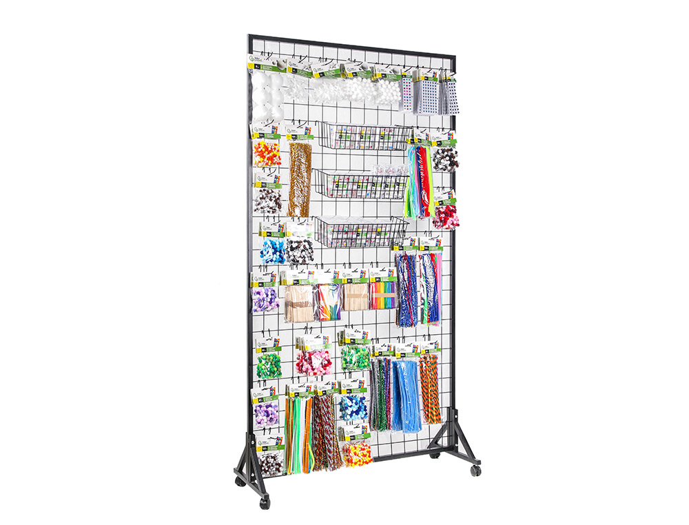 Expositor liderpapel metalico para produtos de manualidades com 373 unidades sortidas 40 ganchos e 3 bandejas ( Imagem 4 de 4 ) - Preview