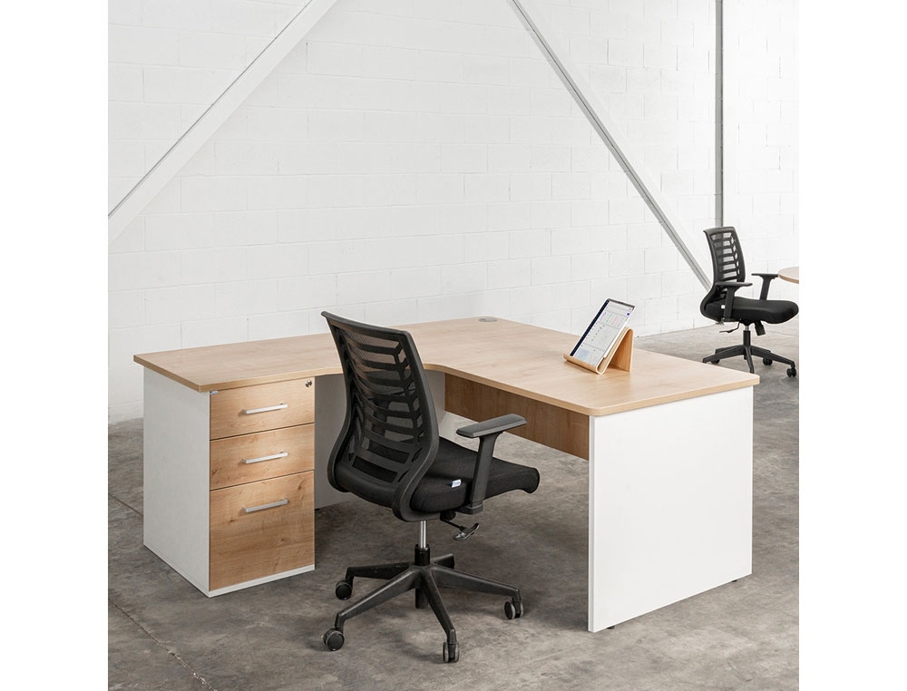 Mesa de escritorio rocada serie work 1800 x 840 mm acabamento faia ( Imagem 4 de 4 ) - Preview