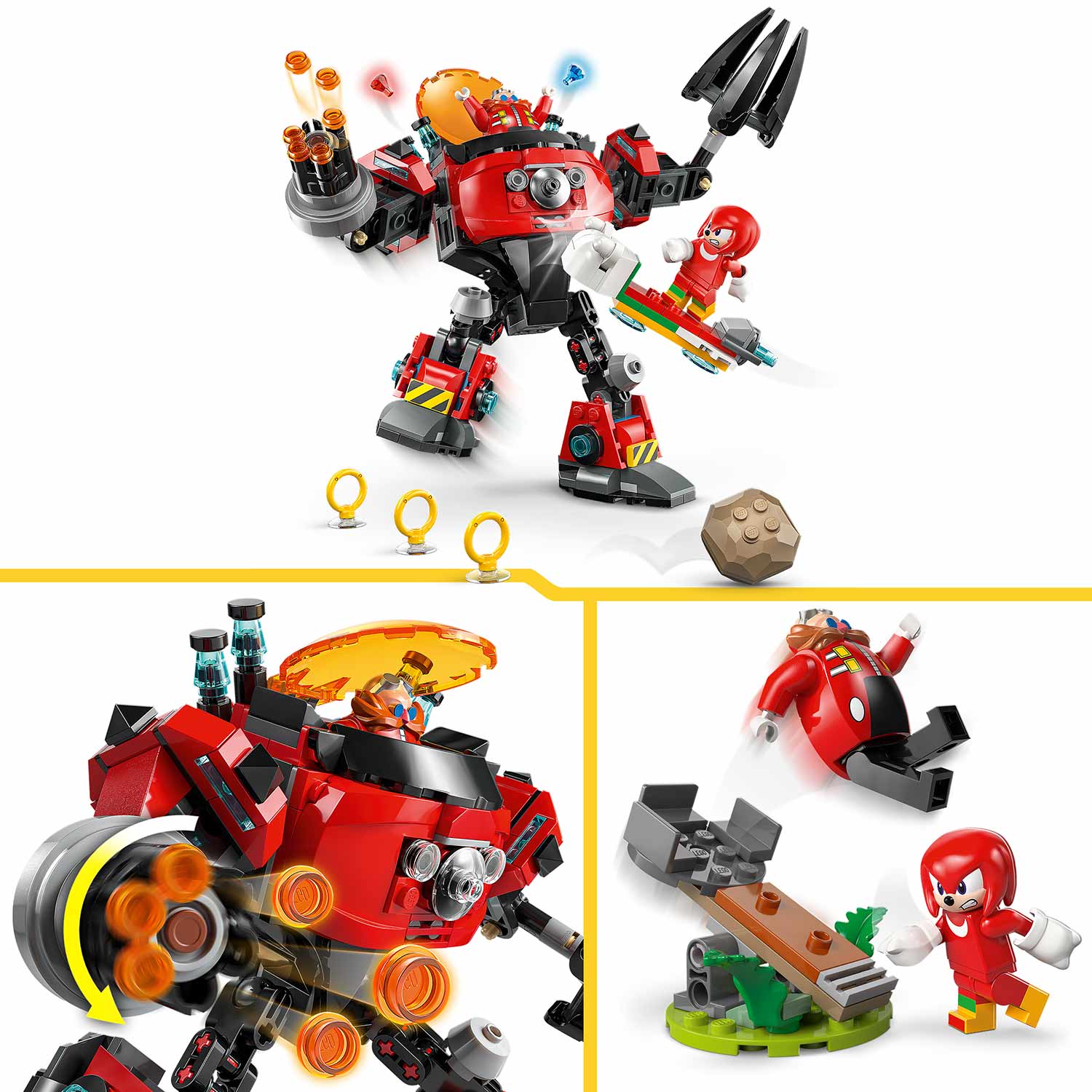 LEGO® Sonic the Hedgehog™ - Knuckles contra Robô Egg Crusher do Dr. Eggman - 77005 ( Imagem 3 de 6 ) - Preview