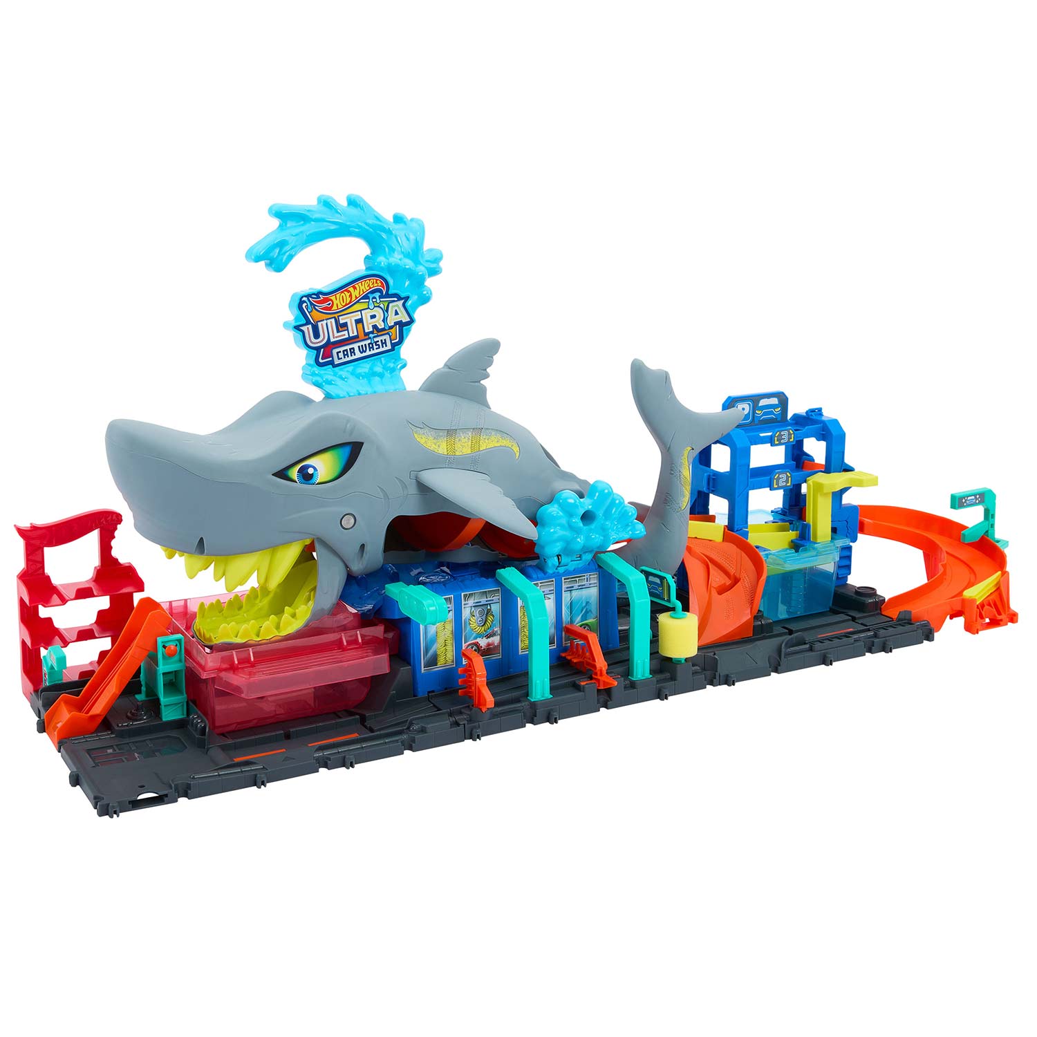 Hot Wheels City Pista De Lavagem Mega Tubarao Mattel Htn82 ( Imagem 3 de 4 ) - Preview