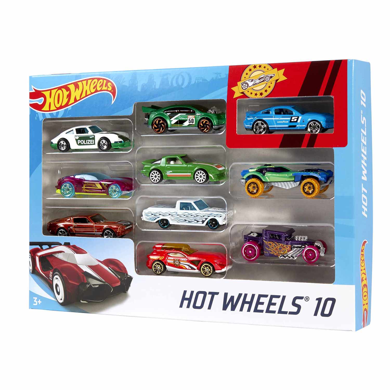 Hot Wheels Pack 10 Carros Miniaturas Sortido Mattel 54886 ( Imagem 2 de 4 ) - Preview