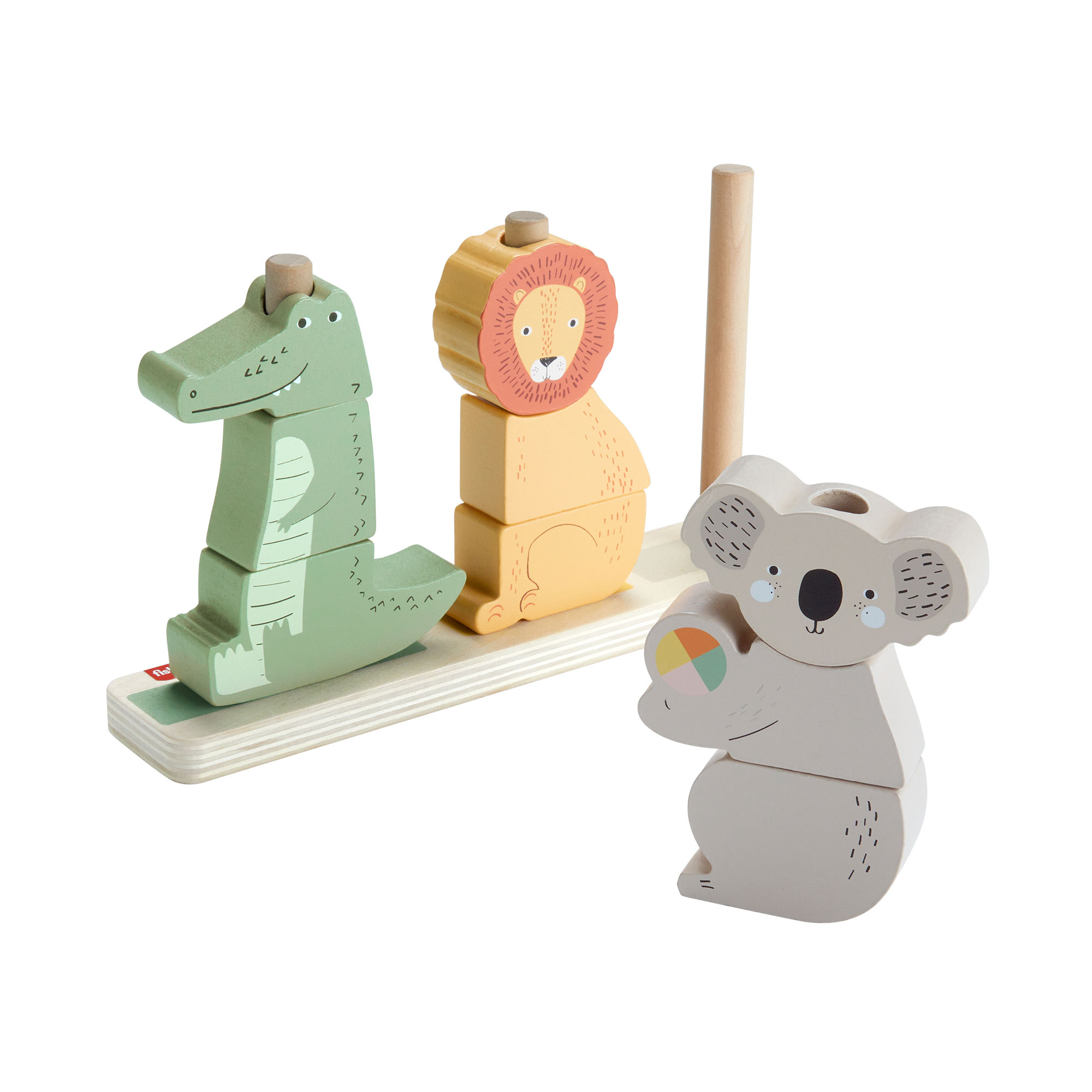 Animais De Madeira Para Empilhar E Ancaixar Fisher-Price Mattel Hxv04 ( Imagem 2 de 4 ) - Preview