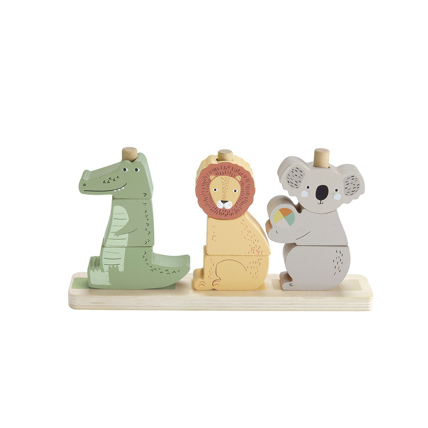 Animais De Madeira Para Empilhar E Ancaixar Fisher-Price Mattel Hxv04 ( Imagem 3 de 4 ) - Preview