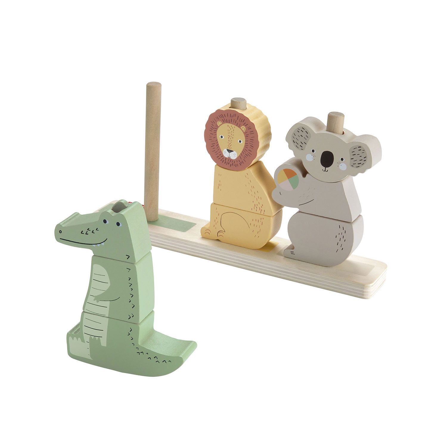 Animais De Madeira Para Empilhar E Ancaixar Fisher-Price Mattel Hxv04 ( Imagem 4 de 4 ) - Preview