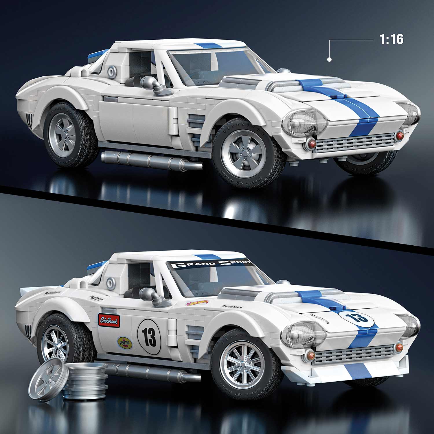 Hot Wheels Elite Series Brick Shop Corvette Grand Sport 918 Pecas Mattel Jgr31 ( Imagem 2 de 4 ) - Preview
