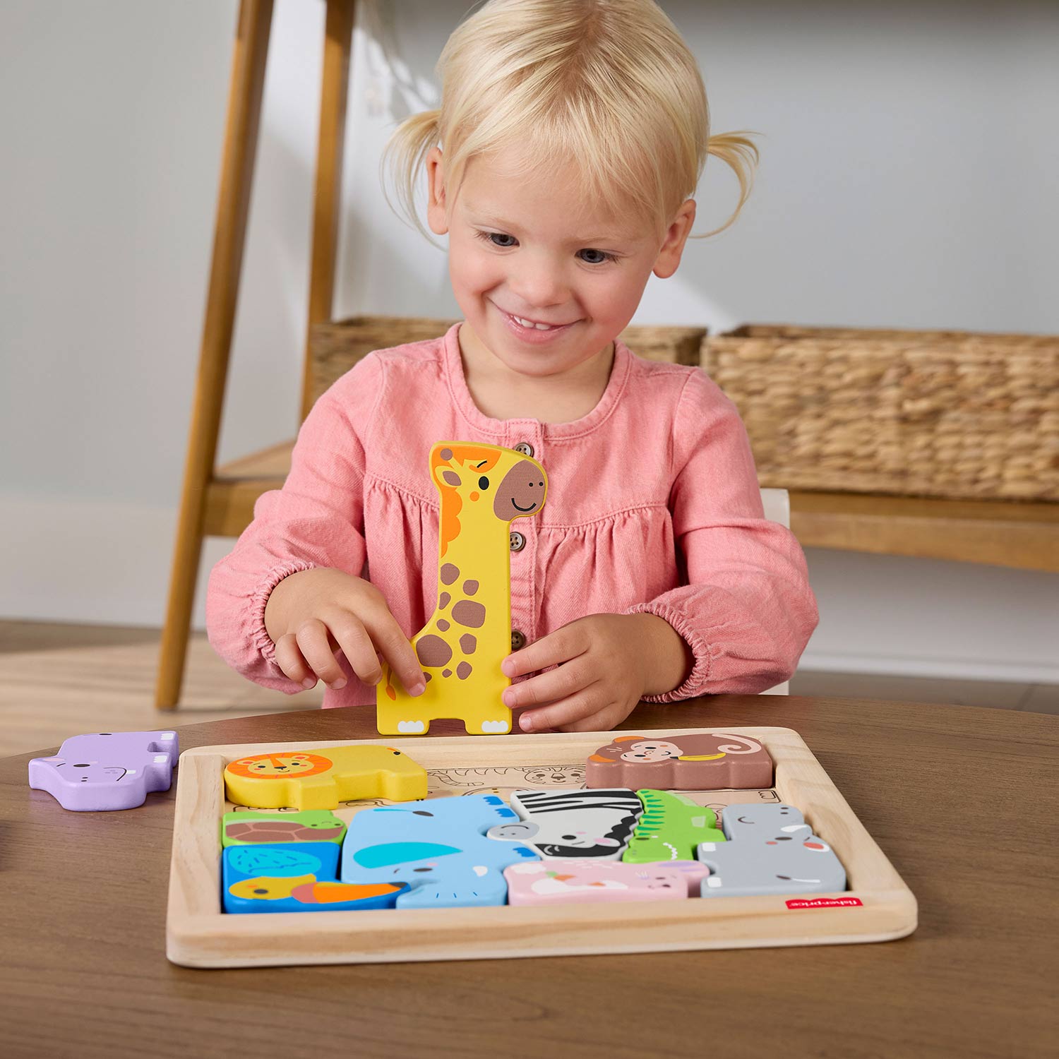 Puzzle De Animais Em Madeira Fisher-Price Mattel Jfg10 ( Imagem 3 de 3 ) - Preview