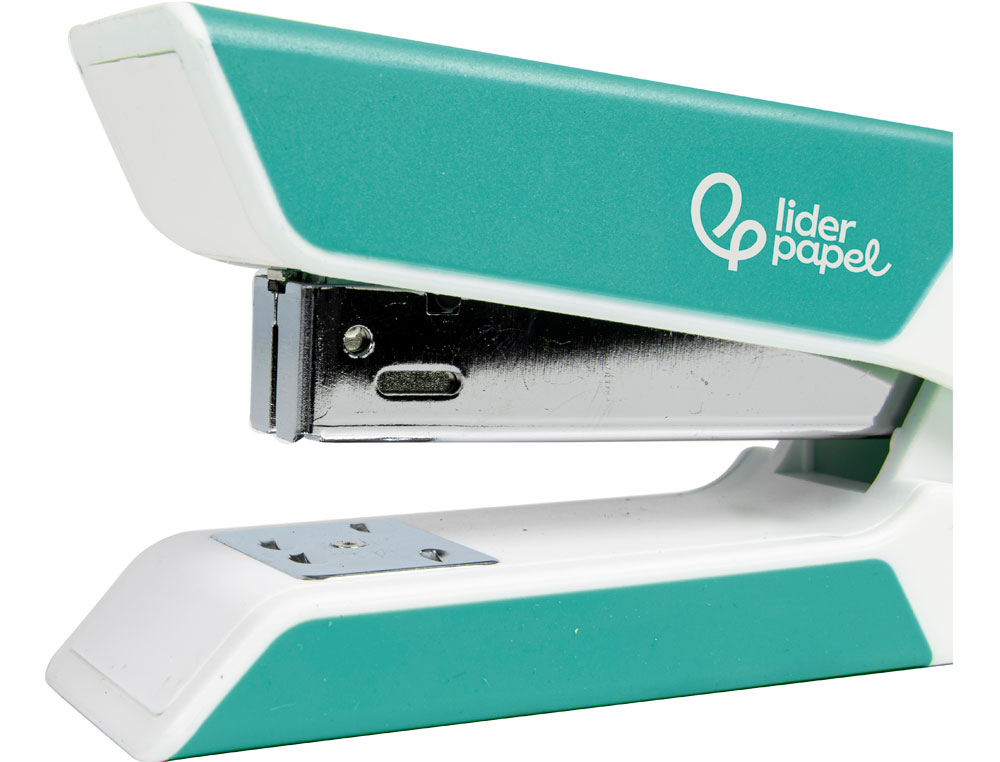 Agrafador liderpapel com oferta de saca agrafes e caixa de 1000 agrafes 22/6 24/6 capacidade 20f cor turquesa ( Imagem 2 de 12 ) - Preview