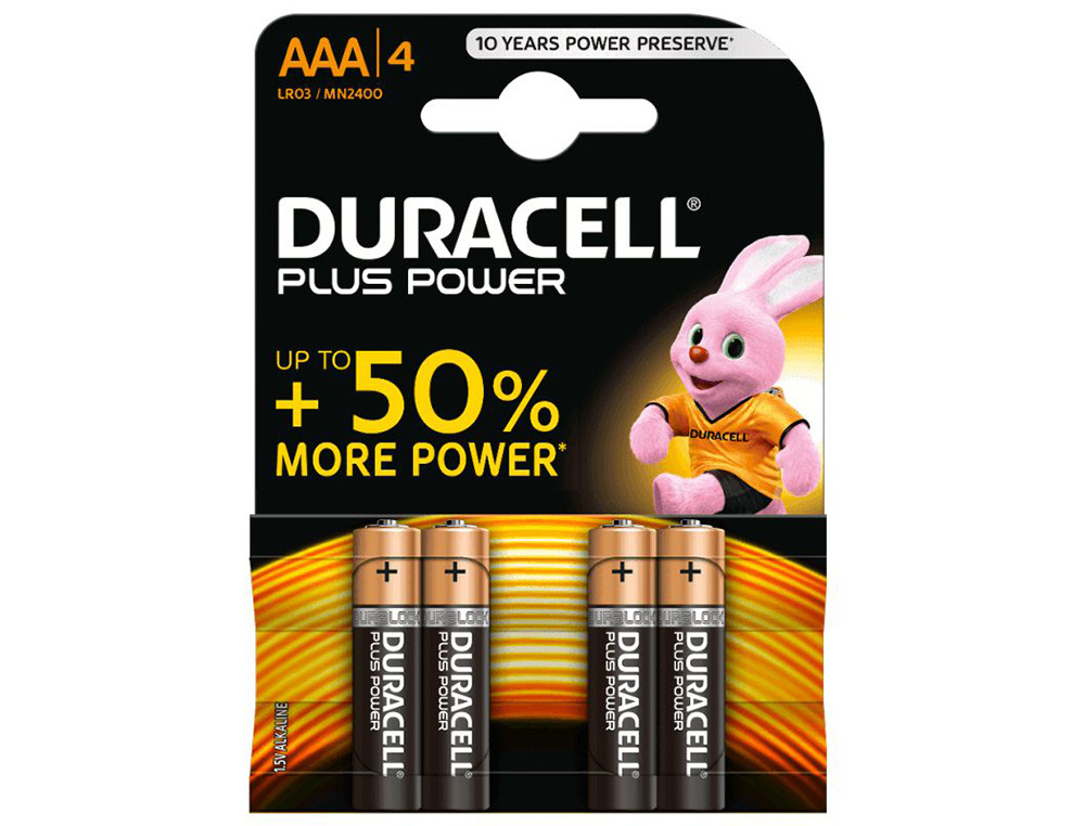 Pilha duracell alcalina plus aaa blister com 4 unidades ( Imagem 2 de 4 ) - Preview