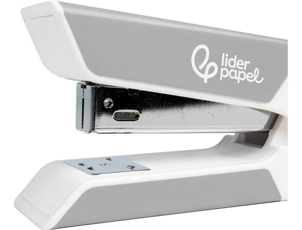 Agrafador liderpapel com oferta de saca agrafes e caixa de 1000 agrafes 22/6 24/6 capacidade 20f cor cinza ( Imagem 2 de 12 ) - Preview