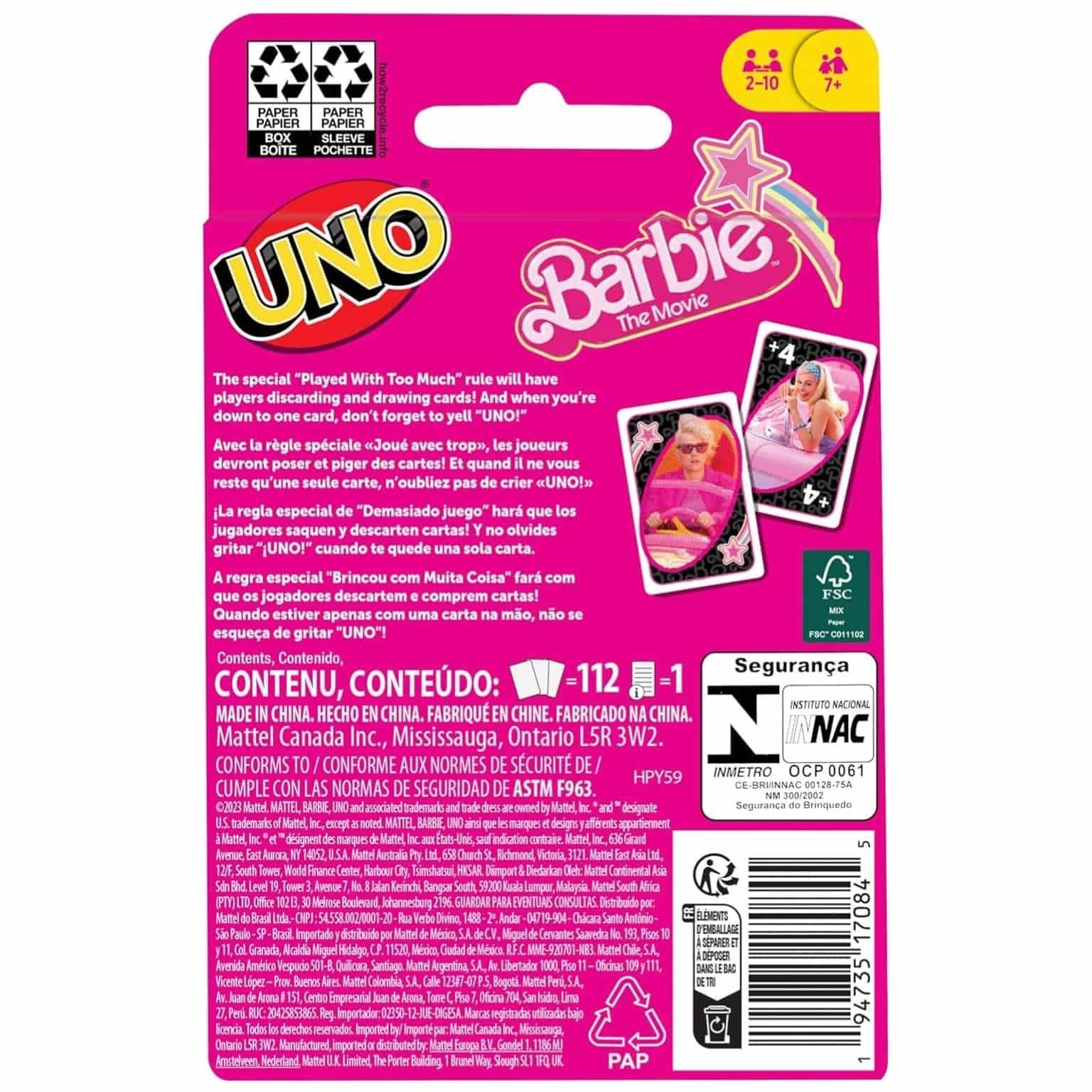 Barbie The Movie UNO Card Game ( Imagem 4 de 4 ) - Preview