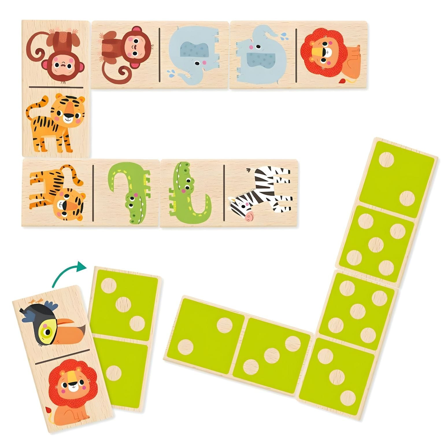 Jogo goula jumbo domino madeira selva 28 pecas ( Imagem 3 de 6 ) - Preview