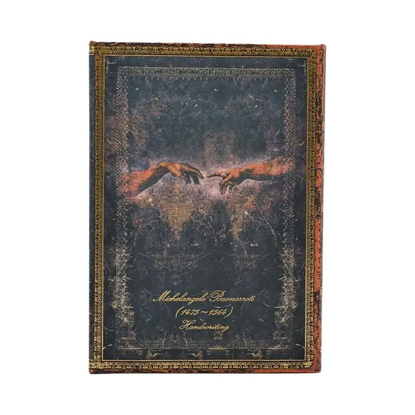 2026 Michelangelo, Handwriting (Embellished Manuscripts Collection) Midi 12-Month Horizontal Hardcover Flexi Dayplanner 2026 (Wrap Closure) ( Imagem 2 de 4 ) - Preview