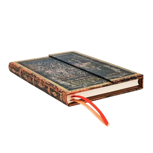 2026 Michelangelo, Handwriting (Embellished Manuscripts Collection) Midi 12-Month Horizontal Hardcover Flexi Dayplanner 2026 (Wrap Closure) ( Imagem 3 de 4 ) - Preview