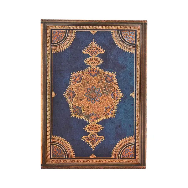 2026 Safavid Indigo (Safavid Binding Art) Midi 12-Month Horizontal Hardcover Flexi Dayplanner 2026 (Wrap Closure) ( Imagem 2 de 4 ) - Preview