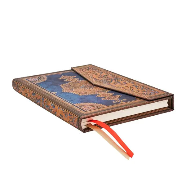 2026 Safavid Indigo (Safavid Binding Art) Midi 12-Month Horizontal Hardcover Flexi Dayplanner 2026 (Wrap Closure) ( Imagem 3 de 4 ) - Preview