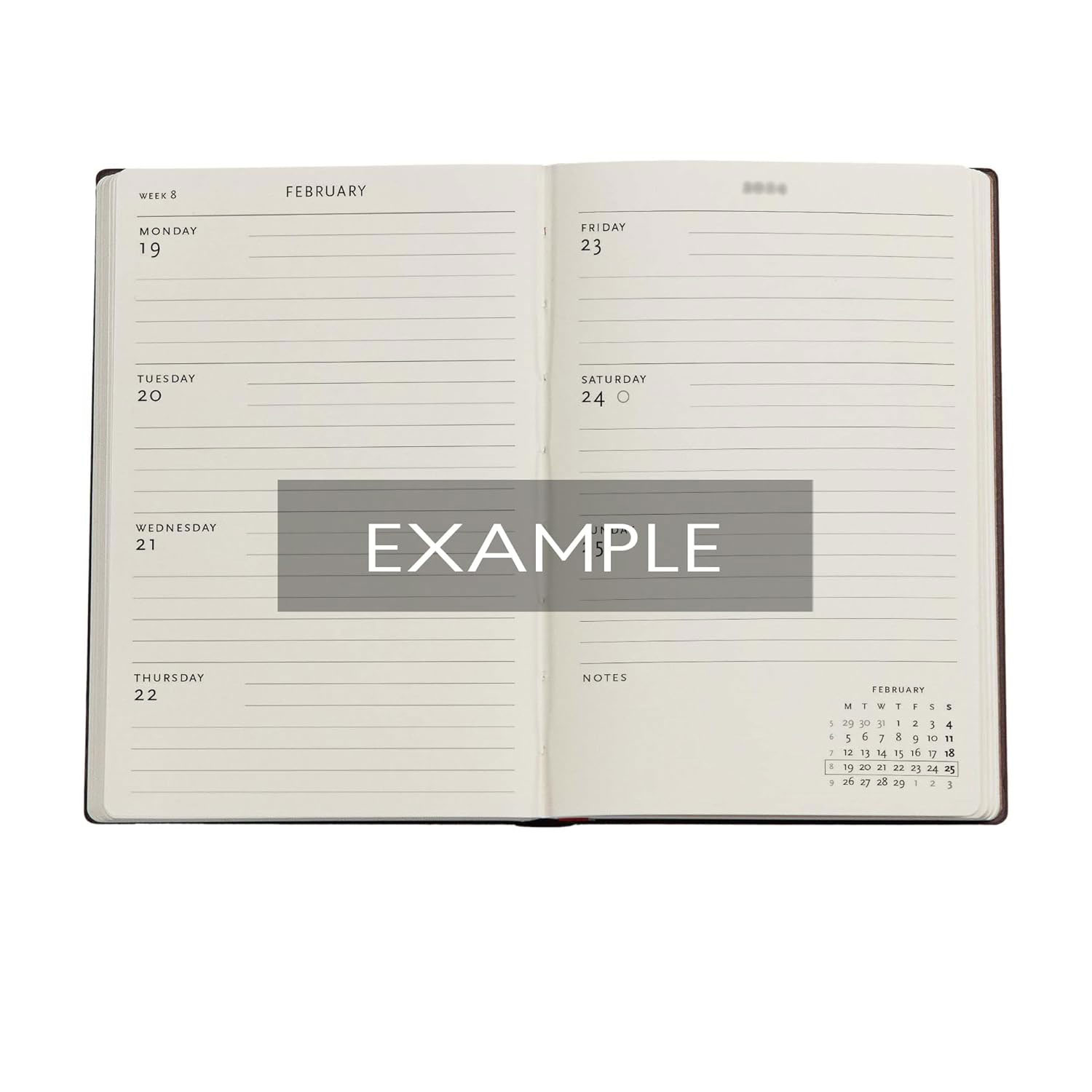 2026 Safavid Indigo (Safavid Binding Art) Midi 12-Month Horizontal Hardcover Flexi Dayplanner 2026 (Wrap Closure) ( Imagem 4 de 4 ) - Preview