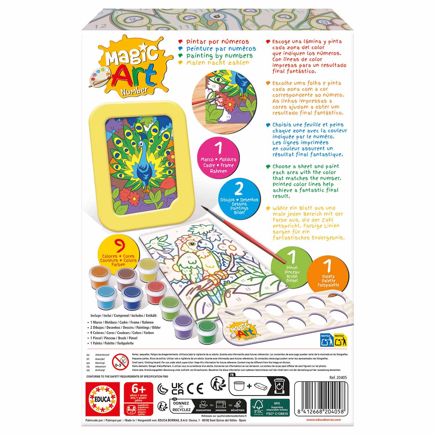 Magic Art Number - Pavao E Papagaio 6+ Educa 20405 ( Imagem 4 de 4 ) - Preview