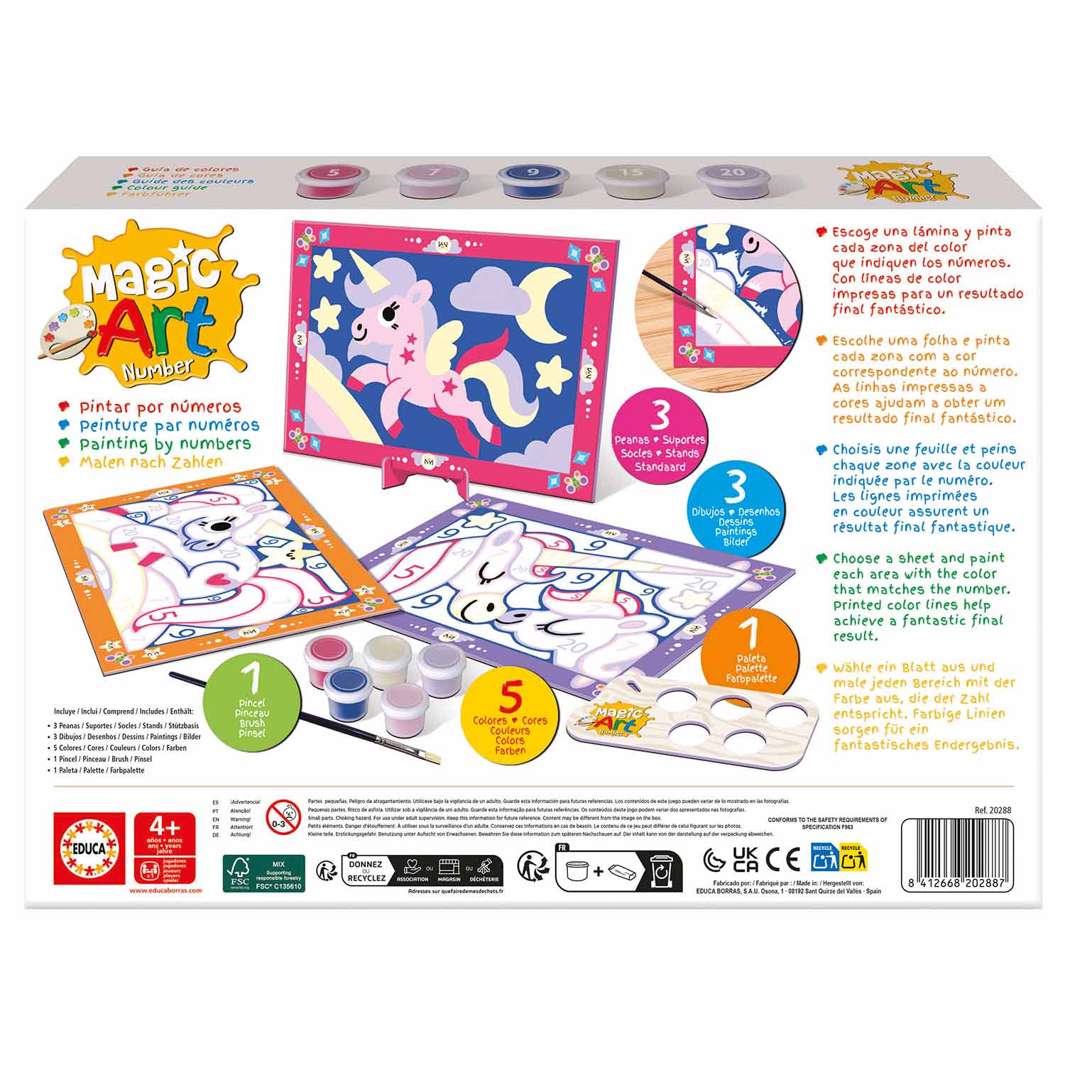 Magic Art Number - Unicornios 4+ Educa 20288 ( Imagem 4 de 4 ) - Preview