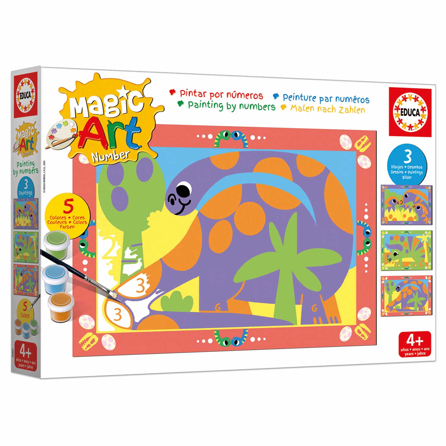 Magic Art Number - Dinossauros 4+ Educa 20401 ( Imagem 2 de 4 ) - Preview