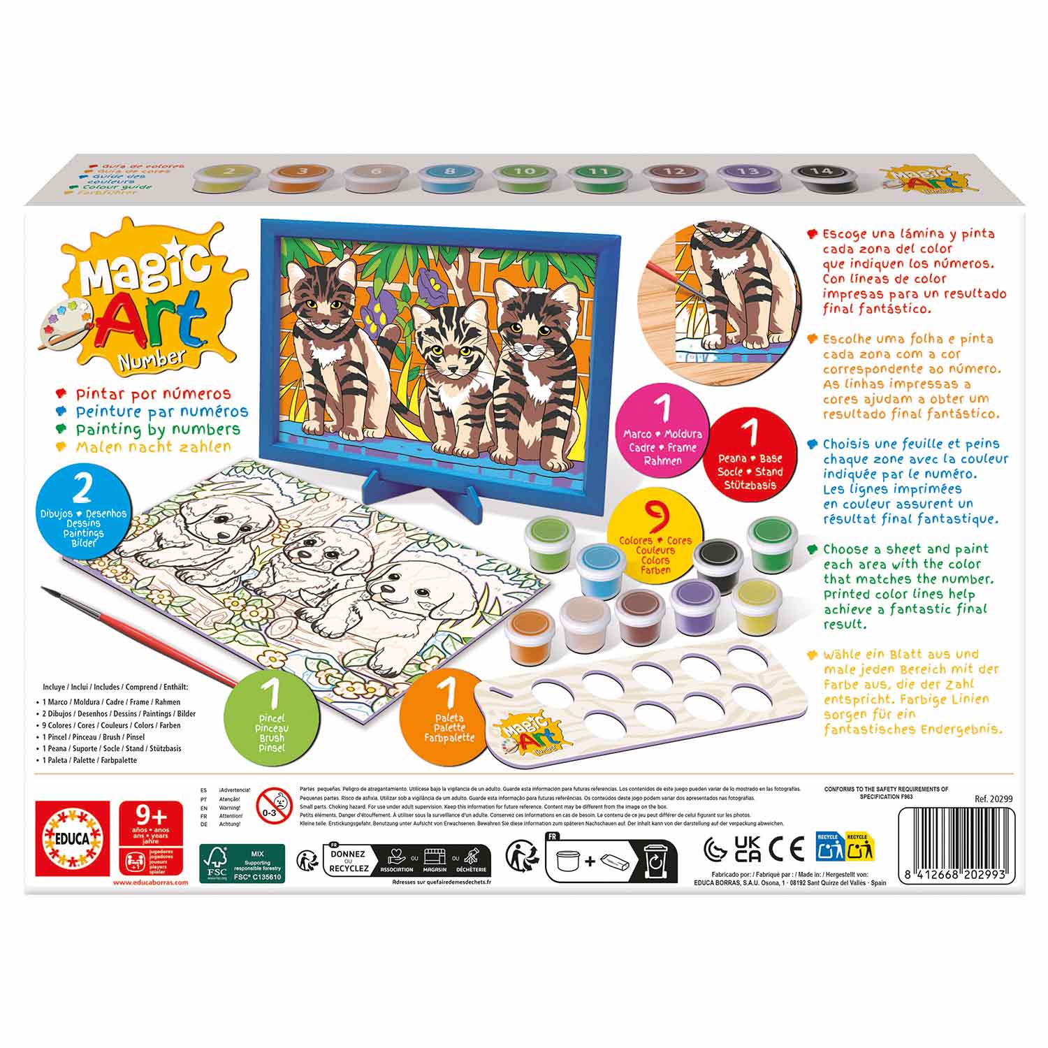 Magic Art Number - Gatos E Caes 9+ Educa 20299 ( Imagem 4 de 4 ) - Preview