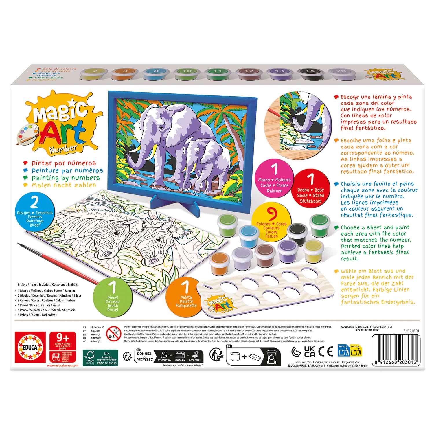 Magic Art Number - Animais Selvagens 9+ Educa 20301 ( Imagem 4 de 4 ) - Preview
