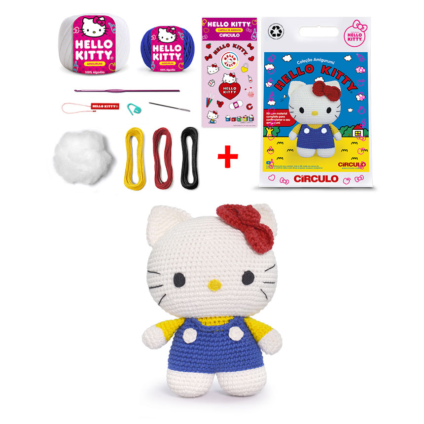 Kit De Crochet Circulo Amigurumi Hello Kitty Amarelo Ci482927-1/880403 ( Imagem 2 de 2 ) - Preview