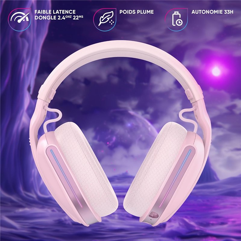 Oniverse - Wireless Gaming Headset Polaris - Aurora Pink (Wireless / Multiplatform) ( Imagem 4 de 4 ) - Preview