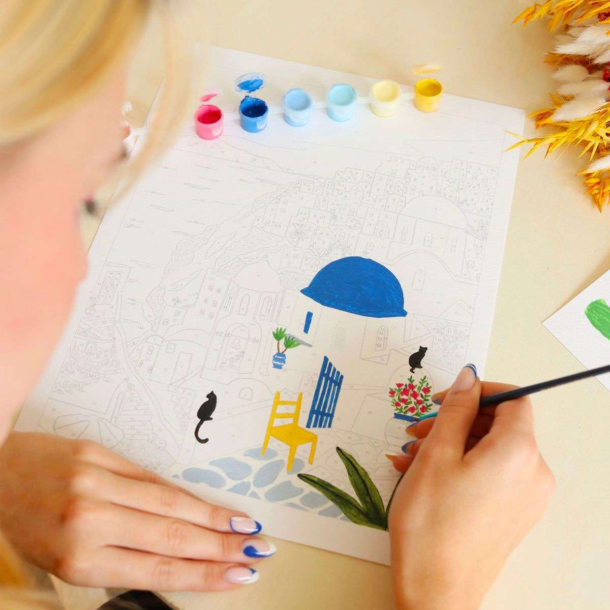 Pintar Por Números La Petite Epicerie Petit Pinceau 24,5X32,5Cm - Santorini 350023 ( Imagem 4 de 4 ) - Preview