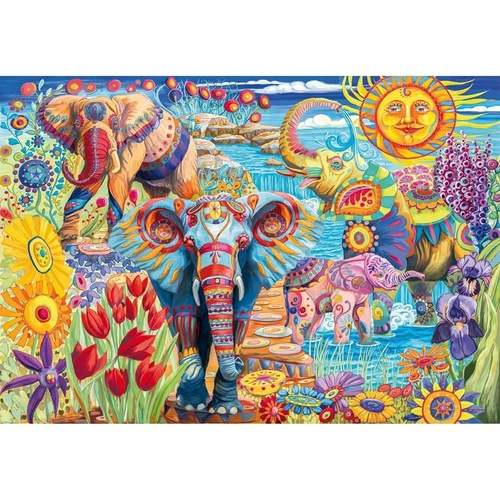 Puzzle 500 Hqc  Elephants' Carnival ( Imagem 2 de 2 ) - Preview