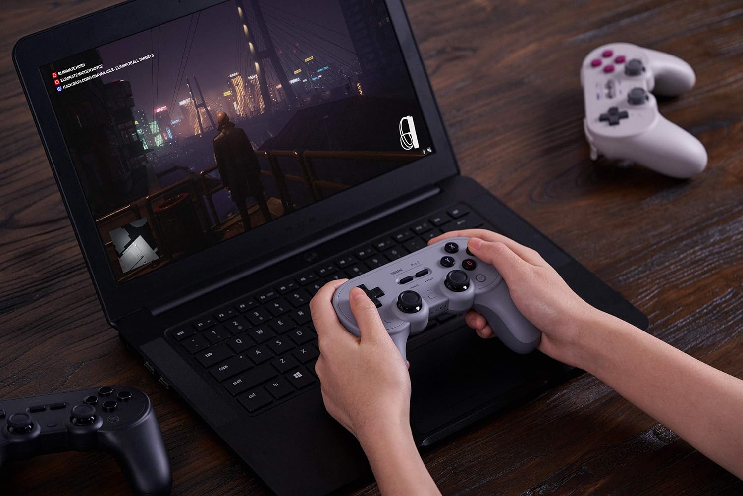 Comando 8BitDo Pro 2 Bluetooth Controller Switch, PC, Android, Steam Deck (Gray Edition) ( Imagem 2 de 4 ) - Preview