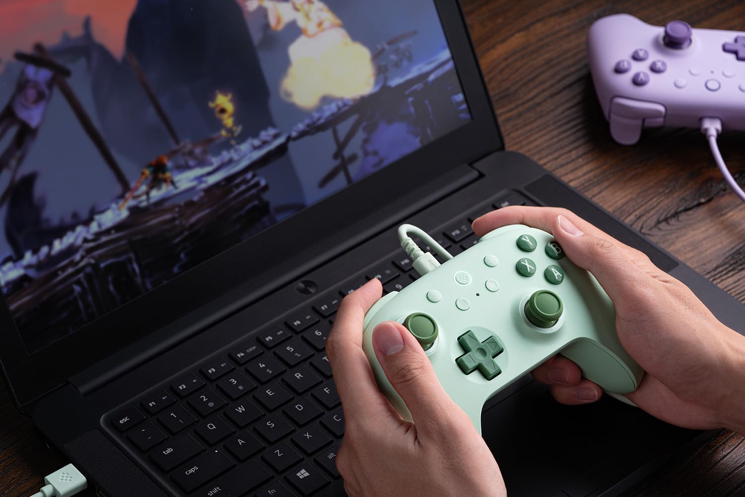 Comando 8BitDo Ultimate 2C Wired Controller for Windows PC and Android (Green) ( Imagem 3 de 4 ) - Preview