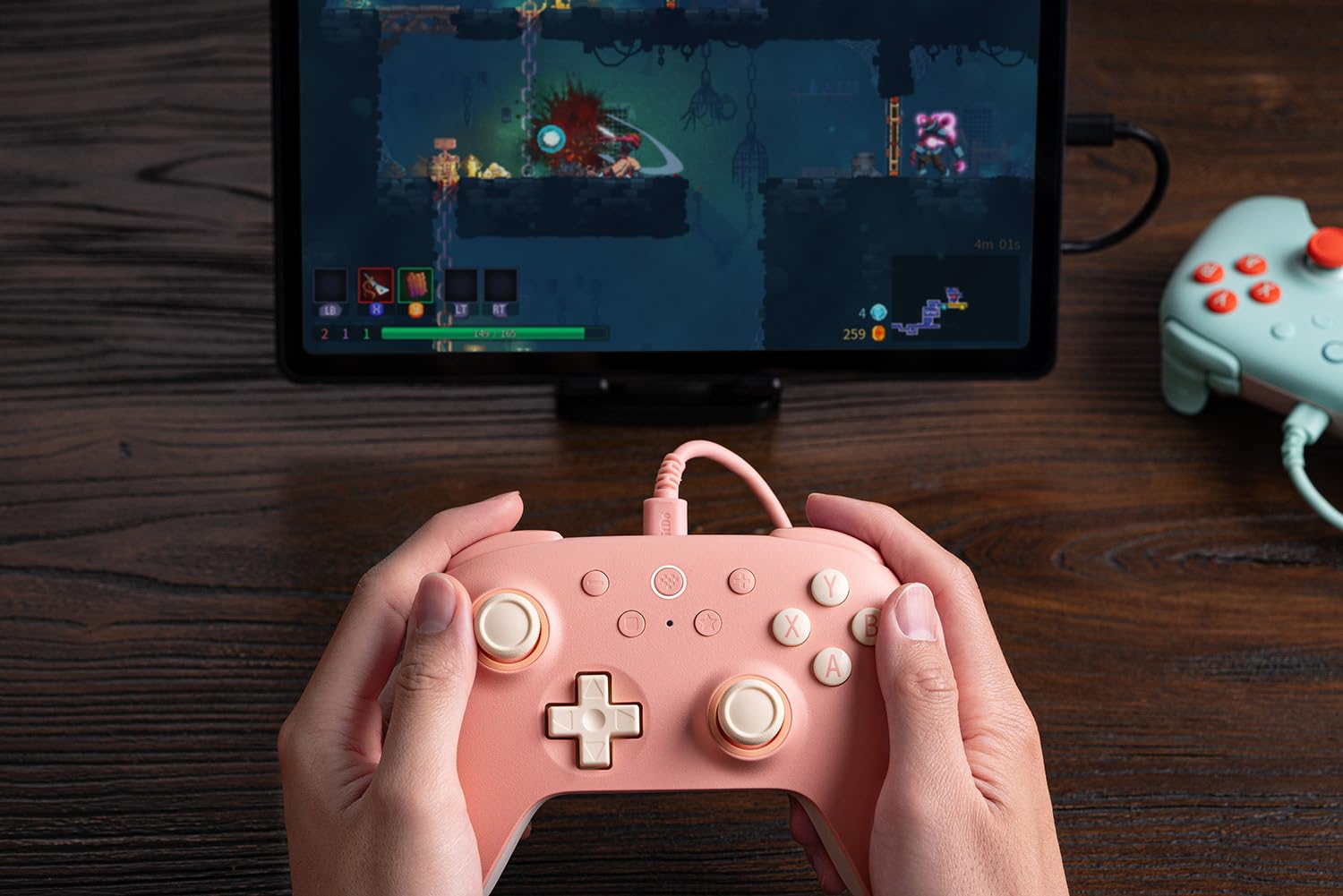 Comando 8BitDo Ultimate 2C Wired Controller for Windows PC and Android (Peach) ( Imagem 2 de 4 ) - Preview