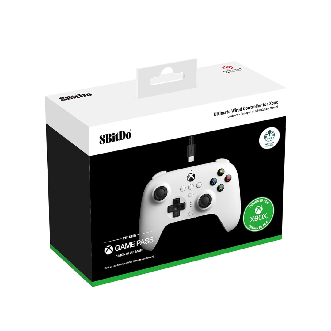 Comando 8BitDo Ultimate Wired Controller Xbox Series X|S/One, Windows 10 & 11 (White) ( Imagem 2 de 4 ) - Preview