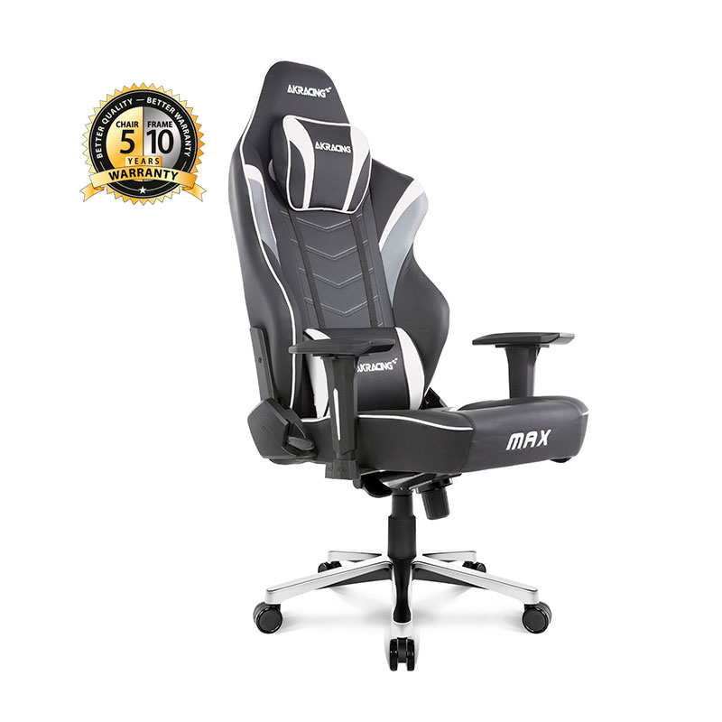 Cadeira Gaming Akracing Master Max - Preta/branca ( Imagem 2 de 3 ) - Preview