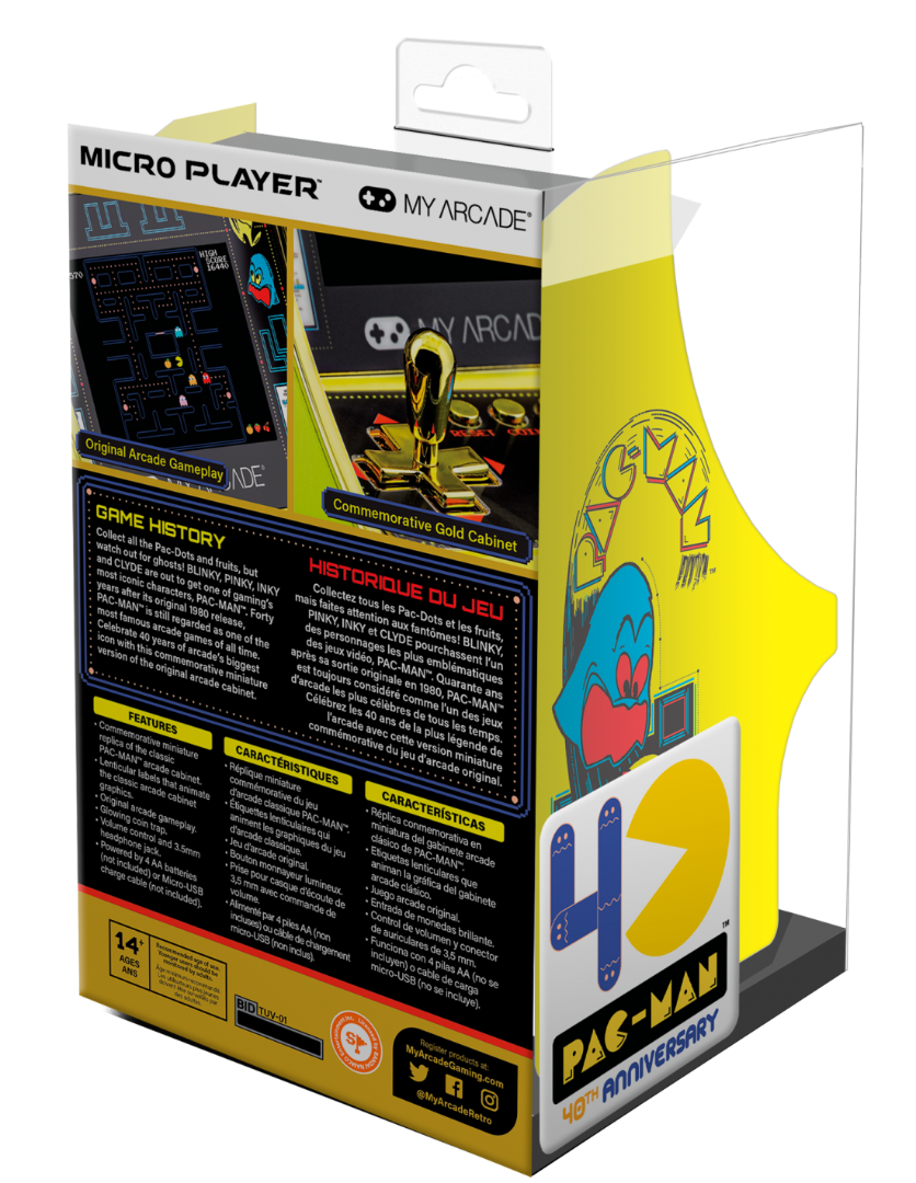 Consola Mini Micro Player Pac-Man 40th Aniversário 6,75" ( Imagem 4 de 4 ) - Preview