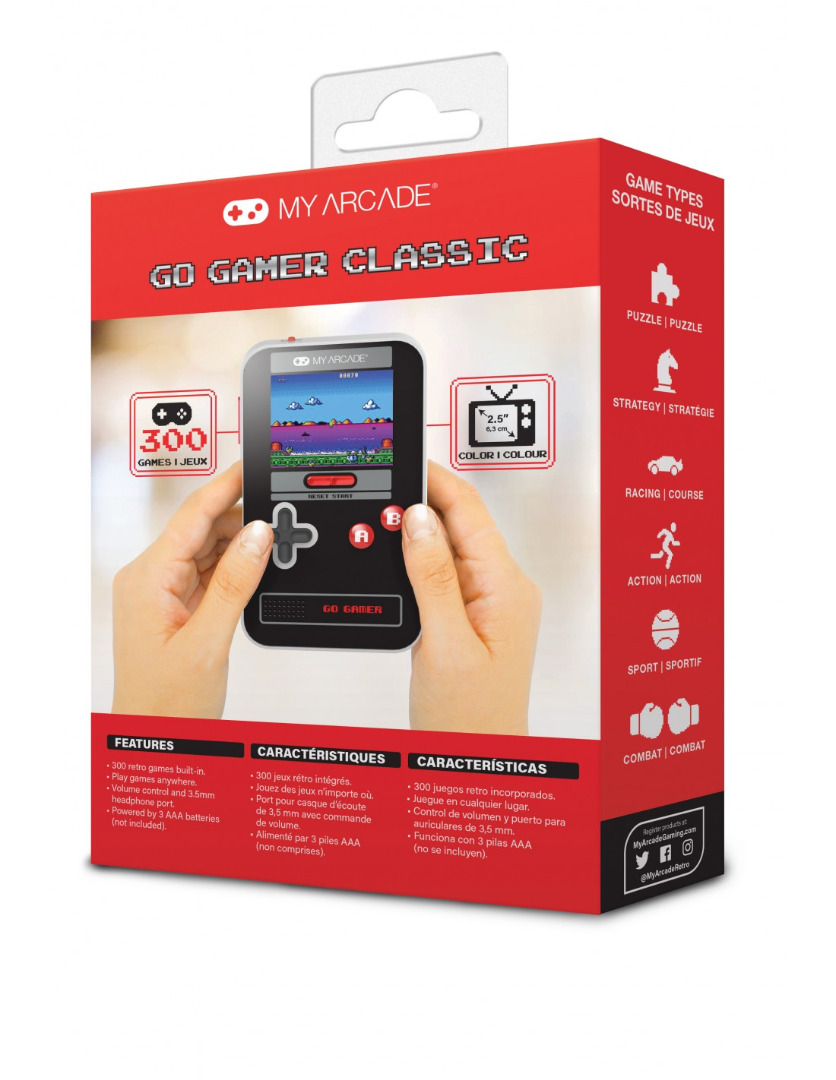 Consola Retro Go Gamer Classic 308 Games Black/Red/Gray 2,5 inch ( Imagem 4 de 4 ) - Preview