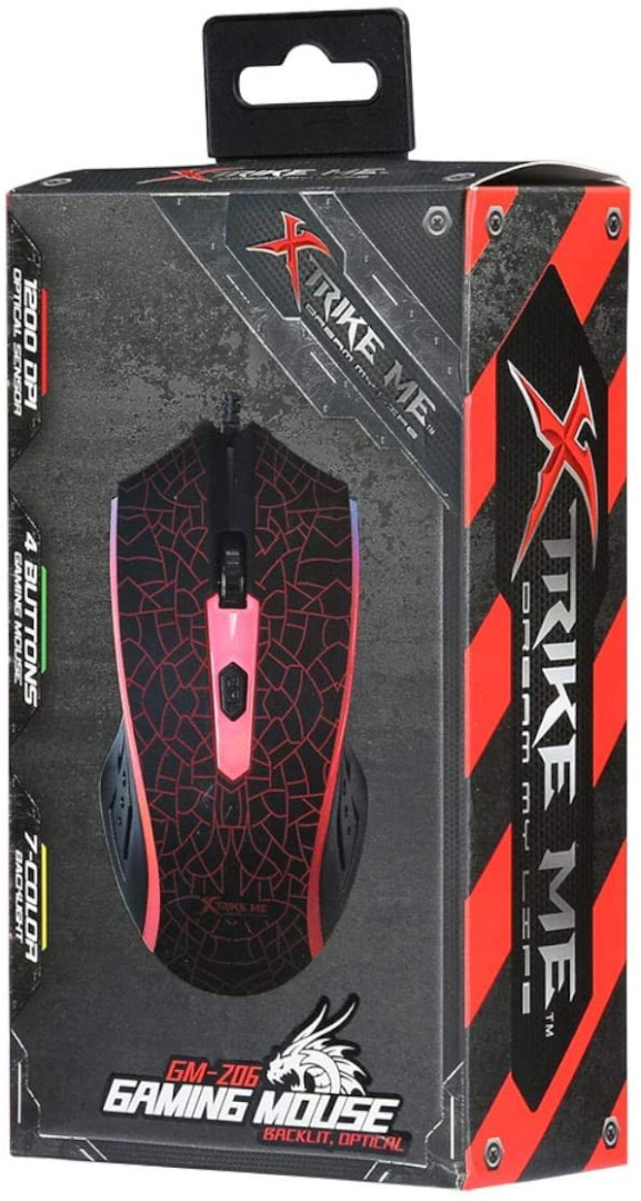 Rato Xtrike Me GM-206 USB Óptico Black LED Multicolor 1200 DPI ( Imagem 3 de 4 ) - Preview