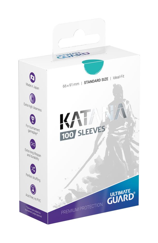 Cartas/Capas de Proteção Ultimate Guard Katana Sleeves Standard Size Turquoise (100) ( Imagem 2 de 3 ) - Preview