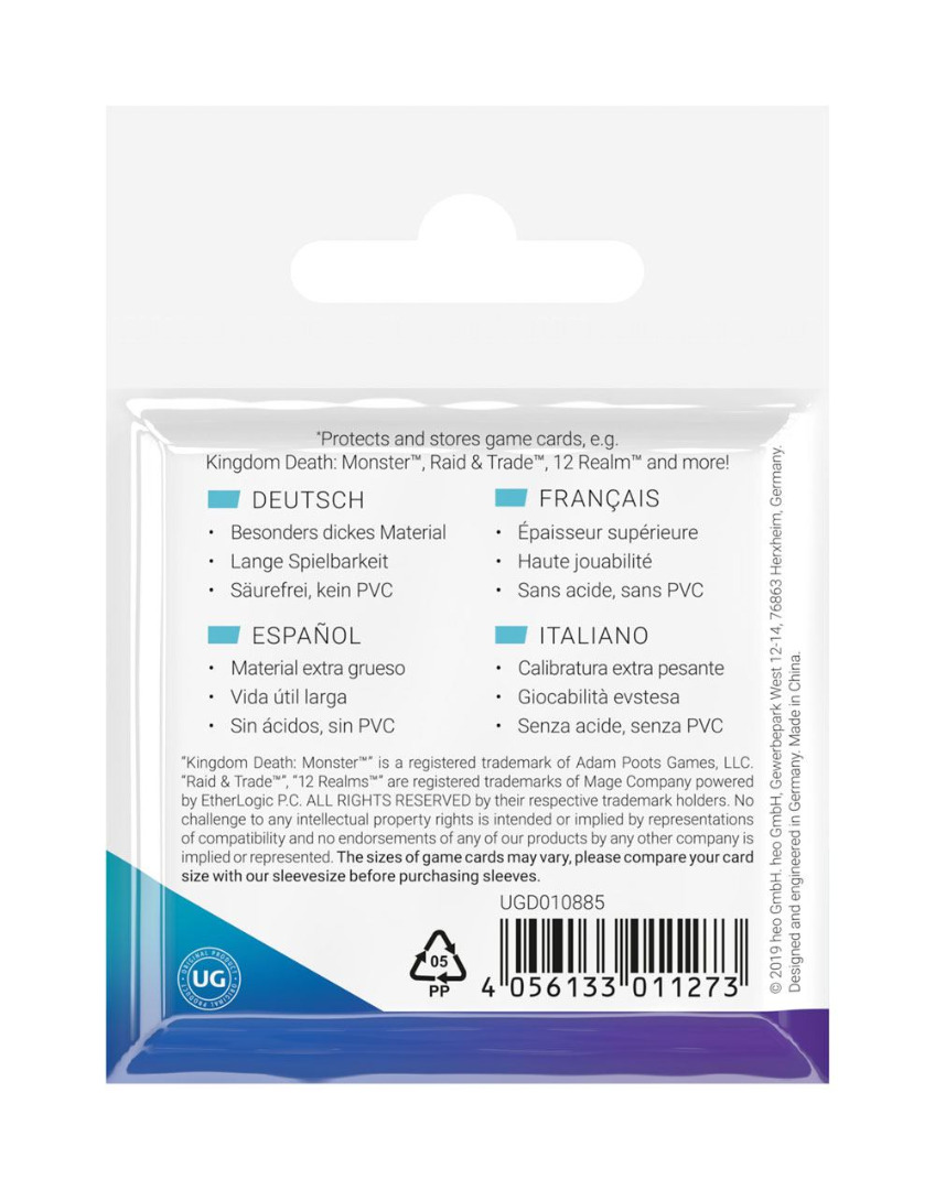 Ultimate Guard Premium Sleeves for Board Game Cards, Small Square (50) ( Imagem 4 de 4 ) - Preview